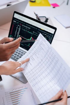 Person reviewing financial documents